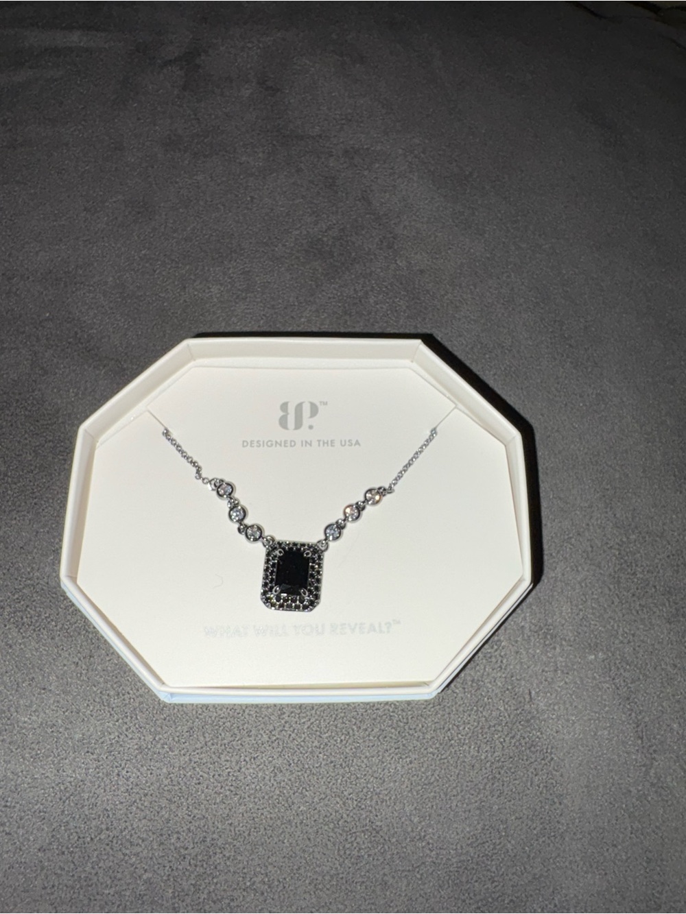 Black Gemstone Pendant Necklace OG